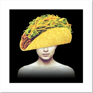 Taco head portrait Posters and Art